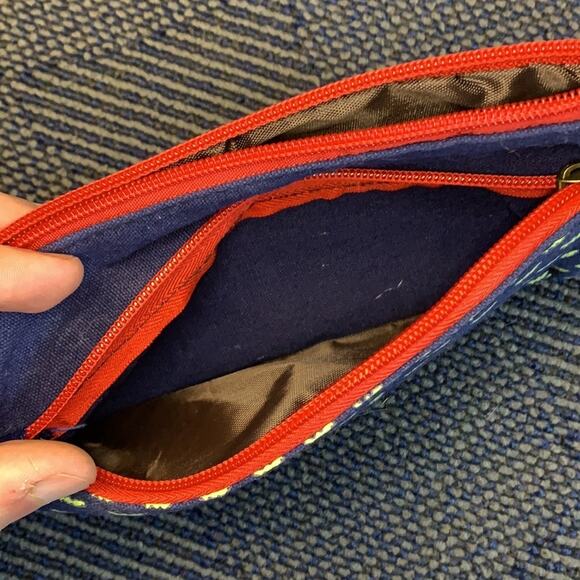 Cactus Pattern Pencil Case Bag Unknown Brand Navy Background - Picture 5 of 5